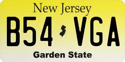 NJ license plate B54VGA