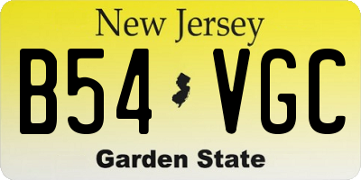 NJ license plate B54VGC