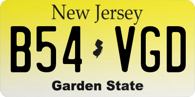 NJ license plate B54VGD