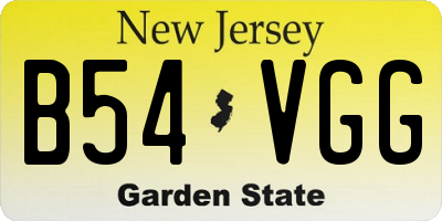 NJ license plate B54VGG