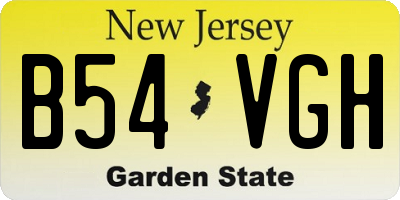 NJ license plate B54VGH
