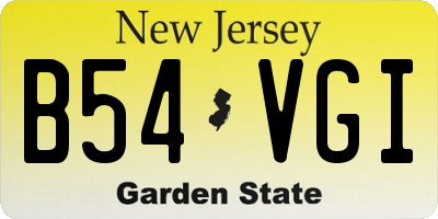 NJ license plate B54VGI