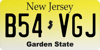 NJ license plate B54VGJ