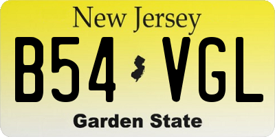 NJ license plate B54VGL