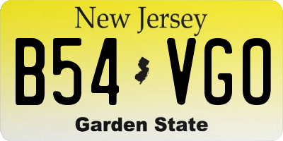 NJ license plate B54VGO