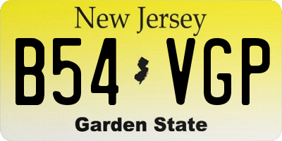 NJ license plate B54VGP