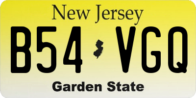 NJ license plate B54VGQ