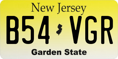 NJ license plate B54VGR