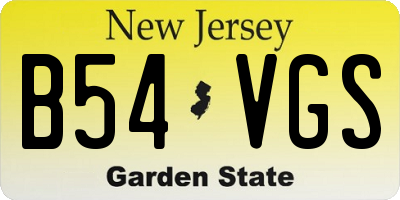 NJ license plate B54VGS