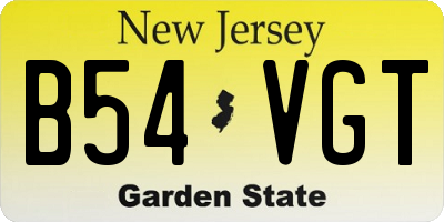NJ license plate B54VGT