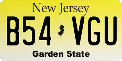 NJ license plate B54VGU