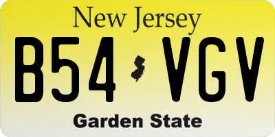 NJ license plate B54VGV