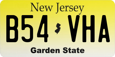NJ license plate B54VHA