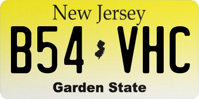 NJ license plate B54VHC