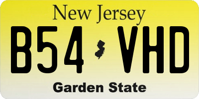 NJ license plate B54VHD