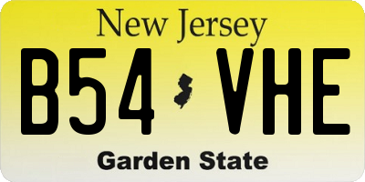 NJ license plate B54VHE