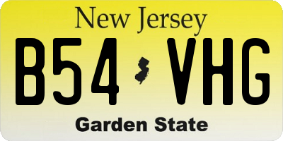 NJ license plate B54VHG