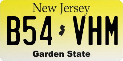 NJ license plate B54VHM