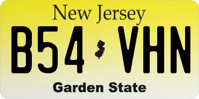 NJ license plate B54VHN