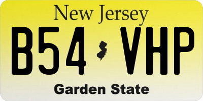 NJ license plate B54VHP