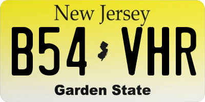NJ license plate B54VHR