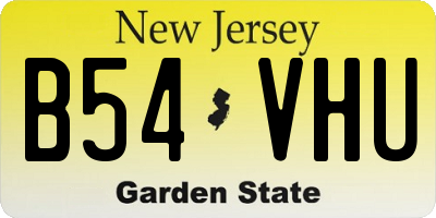 NJ license plate B54VHU