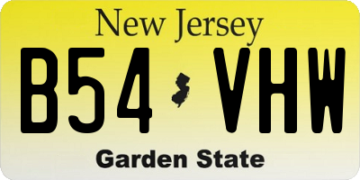 NJ license plate B54VHW