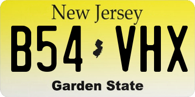 NJ license plate B54VHX