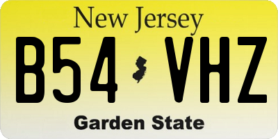 NJ license plate B54VHZ