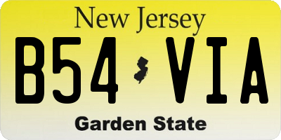 NJ license plate B54VIA