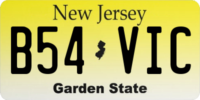 NJ license plate B54VIC