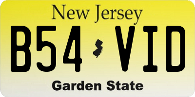 NJ license plate B54VID