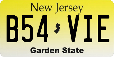 NJ license plate B54VIE