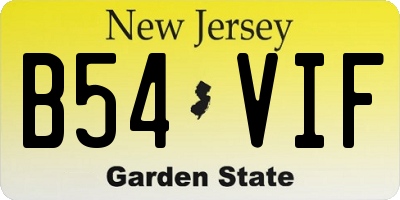 NJ license plate B54VIF