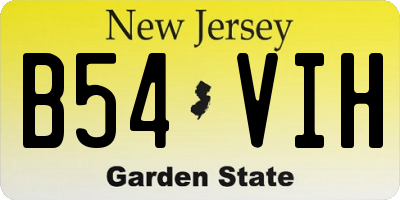 NJ license plate B54VIH