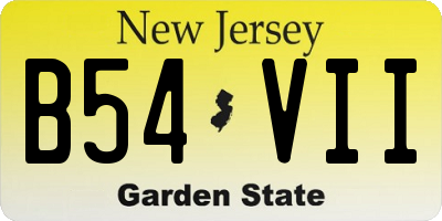 NJ license plate B54VII