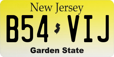 NJ license plate B54VIJ