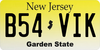 NJ license plate B54VIK