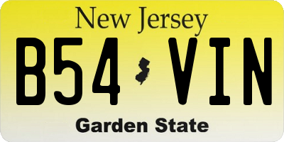 NJ license plate B54VIN