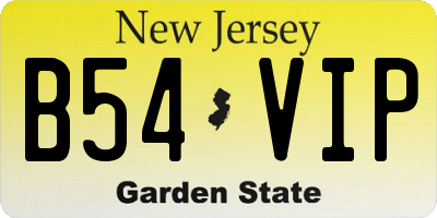 NJ license plate B54VIP