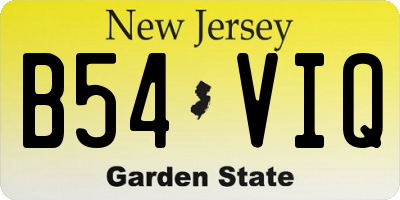 NJ license plate B54VIQ