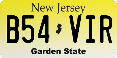 NJ license plate B54VIR