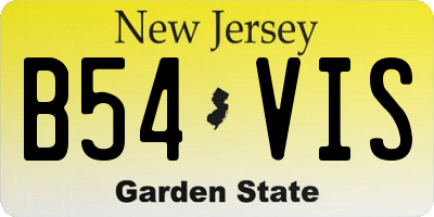 NJ license plate B54VIS