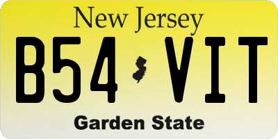 NJ license plate B54VIT