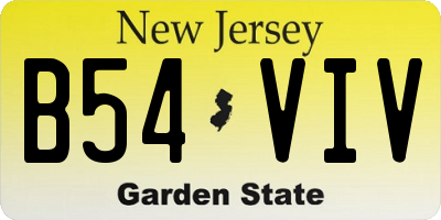 NJ license plate B54VIV
