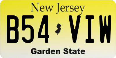 NJ license plate B54VIW