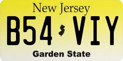 NJ license plate B54VIY