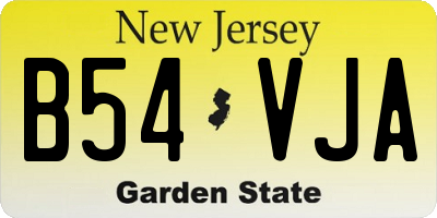 NJ license plate B54VJA