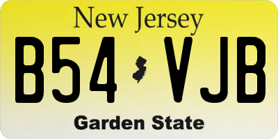 NJ license plate B54VJB
