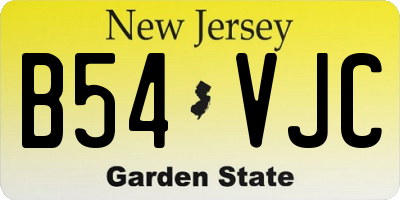 NJ license plate B54VJC